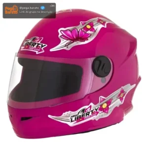 Capacete de moto New Liberty Four Kids Pro Tork para crianças cor rosa tamanho 54 - Imagem 1