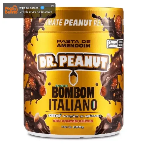 Pasta de Amendoim Dr. Peanut Gourmet com Whey Protein Sabor Bombom Italiano 600g