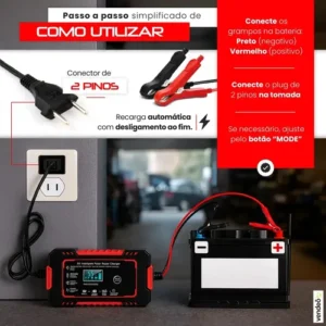 Carregador De Bateria Inteligente Reparador Automotivo Kateluo 12v 6a Recupera Baterias 4ah A 100ah Carro Moto Lancha Jetski Caminhão Proteção Contra Curto - Imagem 7