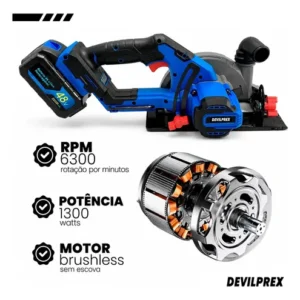 Serra Circular A Bateria 48v Brushless 2 Baterias DPX-026S Devilprex - Imagem 6