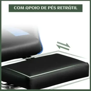 Cadeira Gamer Sweet Studio Ergonômica Reclinável em Couro Sintético Azul com Apoio de Pés - Imagem 9