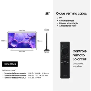 Smart Tv U8600f Crystal Uhd 4k 85 Preto Samsung Bivolt - Imagem 7
