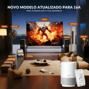 Forestory Interruptor Inteligente Wifi Relé Wi-fi Automação Residencial Alexa Google 16a Alexa Tuya Smart Life Google Assistant Automação Residencial Relé Wi-fi Branco 100-240v - Imagem 8
