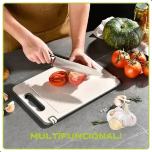 Tábua de Corte Higiênica Relimax Antiderrapante, de Inox, com Canaleta e Afiador para Carnes e Legumes - Imagem 7