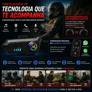 Kit 2 Intercomunicador Moto V6 Bluetooth Para Capacete - Imagem 4