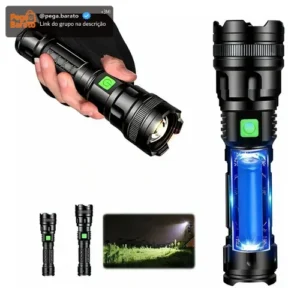 Lanterna Tática Militar Led Recarregável Resistente Agua Luz - Imagem 1