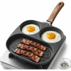Frigideira Antiaderente com 3 Cavidades para Ovo e Panqueca de Alumínio - Imagem 10