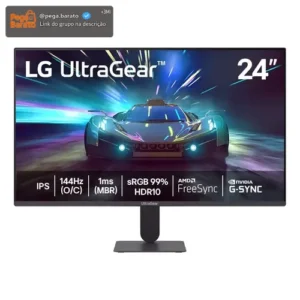 Monitor LG UltraGear™ 24G411A-B 24",FHD, 144Hz, 1ms (MBR), NVIDIA G-SYNC, AMD FreeSync, HDR10 - Imagem 1