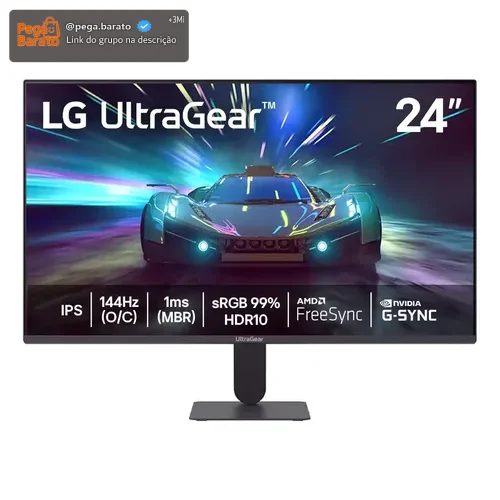 Monitor LG UltraGear™ 24G411A-B 24",FHD, 144Hz, 1ms (MBR), NVIDIA G-SYNC, AMD FreeSync, HDR10