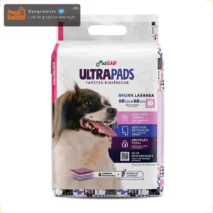 Tapete higiênico para cães ultra pads lavanda 80cm x 60cm Petlike com 30 unidades - Imagem 1