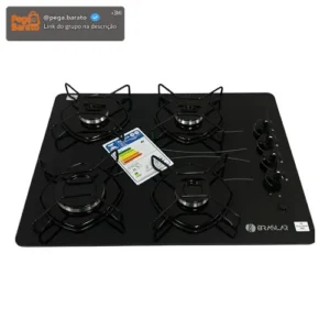 Cooktop Braslar Pop Gás 4 Bocas Mesa Vidro - Cor Preto - Imagem 1