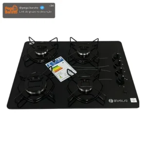 Cooktop Braslar Pop Gás 4 Bocas Mesa Vidro - Cor Preto - Imagem 1