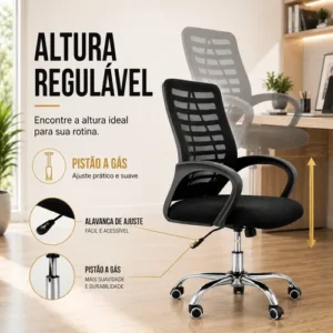 Cadeira Escritório Ergonômica Mesh Altura Ajustável 120kg - Imagem 5