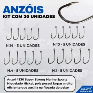 Pescamping Kit Pesca Completo 2 Varas Fibra De Vidro E 2 Molinetes Leve Com Linha Estojo E Maleta Com Acessórios - Tralha de Pescaria - Imagem 10