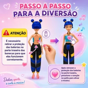 Kit 3 Bonecas Guerreiras Do K-pop Articuladas Musical Rumi - Imagem 5