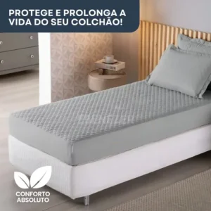 Capa Colchão Impermeável Protetor Matelado Solteiro Antialérgico Antixixi Macio Silencioso E Não Esquenta Cinza - Imagem 10
