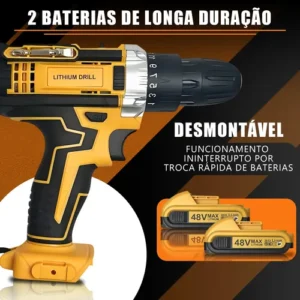 Parafusadeira Furadeira 48v Velocidade Variável Reversível - Imagem 5