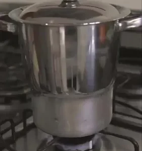 Panela Cuscuzeira Inox 16cm 2,5L Fogão Indução Gás Aço Inoxidável Cozedor A Vapor Para Cuscuz Nordestino Compatível Cooktop Elétrico Vitrocerâmico Fundo Triplo Utensílio Cozinha TOPHUS - Imagem 13