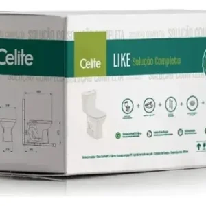 Kit Bacia Celite Com Caixa Acoplada Completo Like Branco - Imagem 7