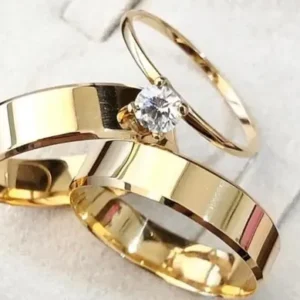 Alianças Casamento Moeda Antiga 8mm Chanfrada + Gravação - Imagem 3