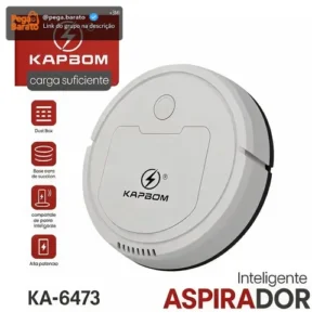 Robô Aspirador Inteligente Kapbom Branco Silencioso 3 Em 1 - Imagem 1