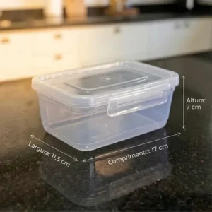 Kit 10 Potes 750ml com Tampa Trava Plástico Transparente para Mantimentos e Alimentos Marmita Organizador de Cozinha Geladeira e Freezer Jogo de Potes para Organização Ponte Lar Utilidades - Imagem 3