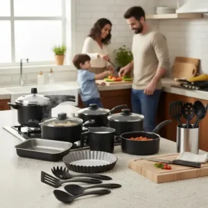 Tramontina 13 Peças Turim Preto Cozinha Conjunto Panelas Preto - Imagem 2