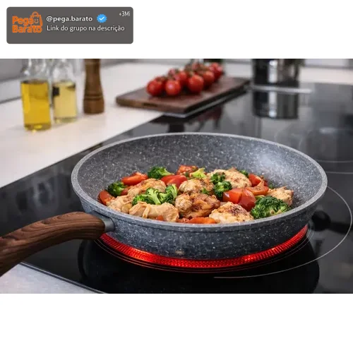 Frigideira Antiaderente 24cm Fogão Indução Gás Cooktop Elétrico