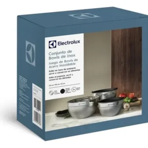 Electrolux Kit Bowls Tigelas em Inox com Tampa Plástica 3 Unidades Utensílios Domésticos de Cozinha - Imagem 7