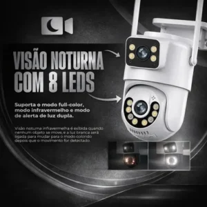 Câmera de Segurança Wi-Fi iCSee/Yoosee A28B 4K Dupla Lente Visão Noturna Colorida Full Hd Externa Prova D'água Ip66 Sensor Movimento Woosh - Imagem 6