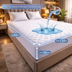 Protetor De Colchão Casal Impermeável Matelado Antiácaros - Imagem 4