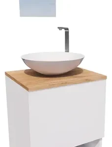 Gabinete Armário Para Banheiro 40cm Com Cuba E Espelho Suspenso Lavabo Completo - Imagem 3