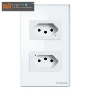 Tomada Dupla Inteligente Intelbras Ets 1002 Smart Branco - Imagem 1