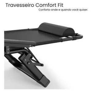 Cadeira Espreguiçadeira Reclinável Piscina Dobrável Preto Revomax - Imagem 6