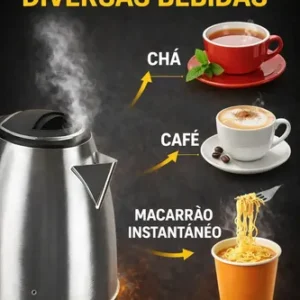 Chaleira Elétrica Inox 1,8L 1000W Aquecimento Rápido Automática - Imagem 4
