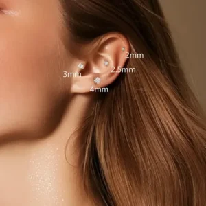 Piercing Labret Titânio Push Pin Ponto De Luz Cravejado Pvd - Imagem 9