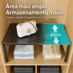 Organizador De Armário Extensível 37 A 62cm Preto - Imagem 7