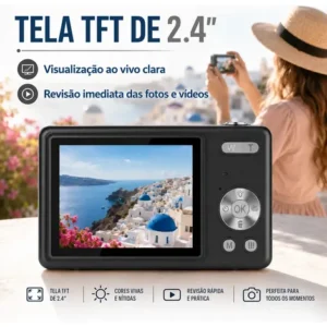 Câmera Fotográfica Digital 4k 50mp Zoom 16x Cartão 32gb Full - Imagem 7