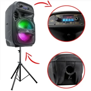 Caixa de Som Bluetooth Grasep D-BH6101 2.1 Canais Preto Com Rádio e LED - Imagem 5