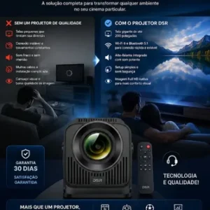 Projetor Portatil Full Hd 4k Wifi Bluetooth Hdmi Cinema - Imagem 4