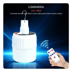 Kit2 Lâmpada De Led Solar Pesca E Acampamento Com Controle - Imagem 6
