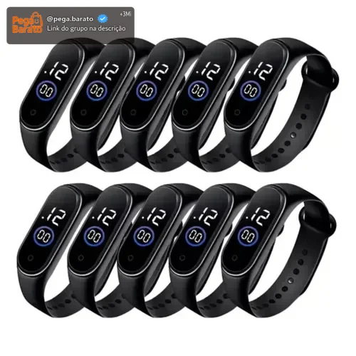Kit 10 Relógio Bracelete Pulseira Digital Led M6 M8 Preto