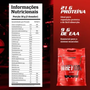 Whey 100% Pure Baunilha 900g Integralmedica - Proteína Concentrada para Crescimento e Definição Muscular - Imagem 5