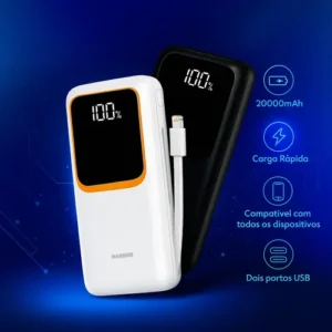 Power Bank 20.000mAh 22.5W Carga Rápida Com Display Digital Carregador Portátil Carga Rápida Premium Compatível Com Todos Os Celulares Iphone Android IOS apple xiaomi LG Samsung Motorola -Marca Davely - Imagem 9