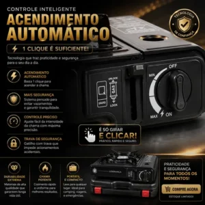 Kit Fogareiro Fogão Portátil Camping Pesca + Acessórios - Imagem 5