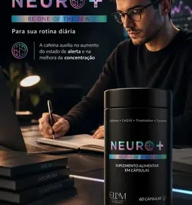 Kit 2 Neuro+ 60 Capsulas Nootropico Energético Foco Cafeina Taurina Magnesio Triptofano Taurina B12 L-Tirosina B3 B9 Memoria Energia Triptofano Vitaminas D Coenzima Q10 Ellym Nutrition - Imagem 11