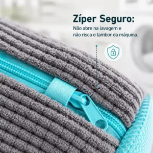 Kit 2 Sacos Para Lavar Tênis E Sapatos Em Máquina De Lavar – Saco Telado Anti-Impacto Com Fechamento Em Zíper - Imagem 3