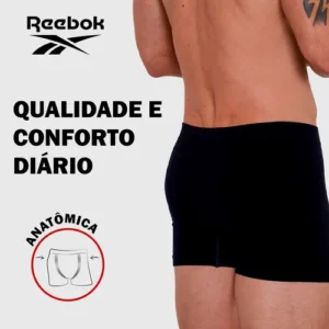 Kit 4 Cuecas Boxer Reebok Algodão Sem Costura Box Premium - Imagem 4