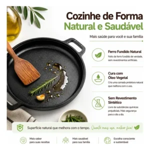 Frigideira De Ferro Fundido 28cm Para Bifes E Grelhados - Imagem 3