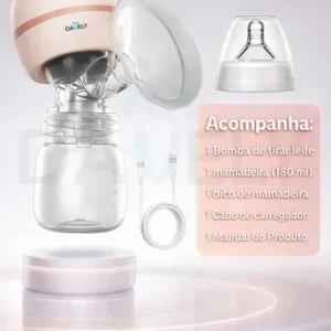 Bomba De Tirar Leite Elétrica Bombinha De Leite Materno Alimentação Coletor De Leite Armazenamento Sutia Extracao De Leite Display Led + Mamadeira Extratora Elétrica Amamentação Sugador Marca Davely - Imagem 5